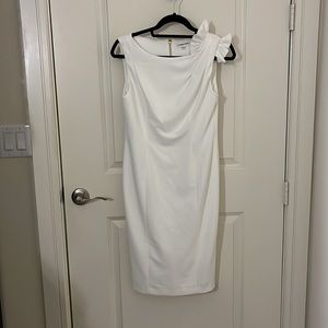 White Calvin Klein cocktail dress